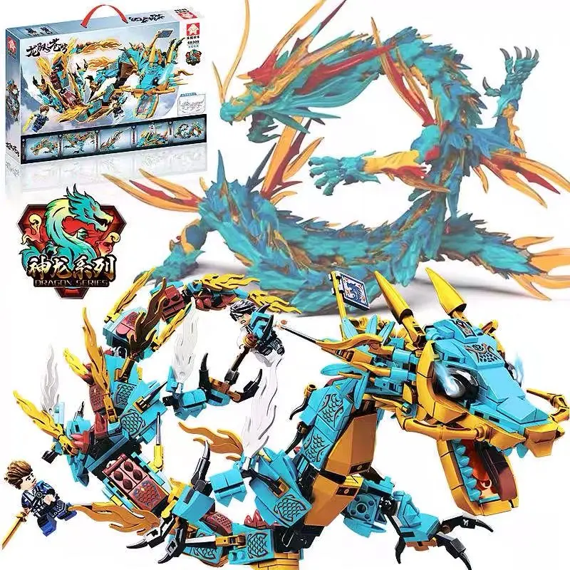 Khối Xây Dựng, Tương Thích Với Lego Ninjago, Khối Xây Dựng Lắp Ráp Hình Vuông, Có Thằn Lằn Quạ, Shenlong, Qinglong, Đồ Chơi Giáo Dục Cho Bé Trai, Shenlong, Bán Chạy Tại Cửa Hàng 5