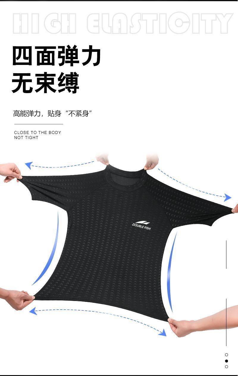 Product Introduction of Pisces Men's Faux Shark Skin Swimsuit Loose Plus Size Anti-Embarrassment Quick-Dry Swim Trunks Professional Swim Goggles Swim Cap Set Closed 14