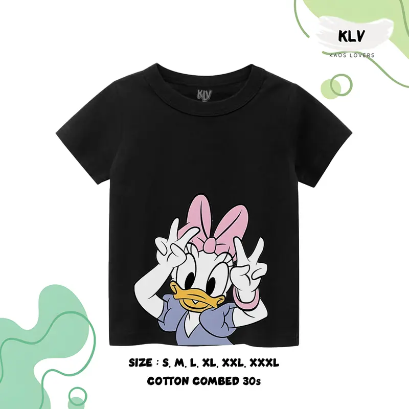 Kaos Tshirt Anak perempuan Daisy Duck Original Distro 30s Sablon Fashion Cewe 1