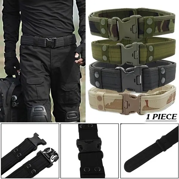 Thắt Lưng Chiến Thuật Rằn Ri, Đa Năng Ngoài Trời, Thắt Lưng Nylon Có Thể Điều Chỉnh Dành Cho Nam Giới, Phong Cách Chiến Thuật Quân Sự, Thích Hợp Để Tập Luyện, Thắt Lưng Nam