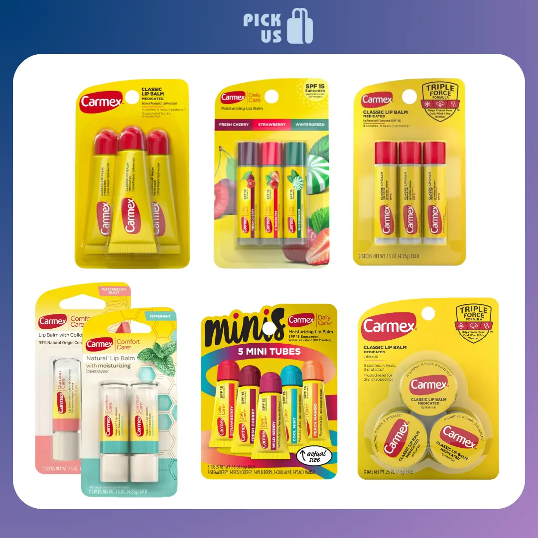 [D03 - bán thỏi/ set 3 thỏi] Son Dưỡng Môi Carmex Cấp Ẩm Làm Mềm Môi, Giảm Nứt Nẻ, Chống Nắng SPF15 duong moi tay da