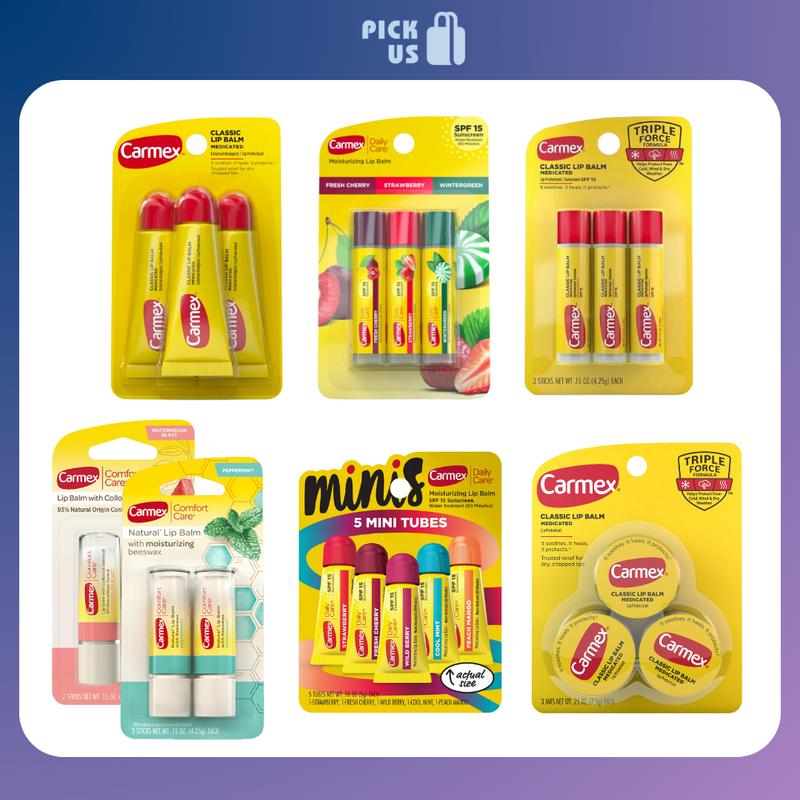 D03 - bán thỏi set 3 thỏi Son Dưỡng Môi Carmex Cấp Ẩm Làm Mềm Môi Giảm Nứt Nẻ Chống Nắng SPF15 duong moi tay da