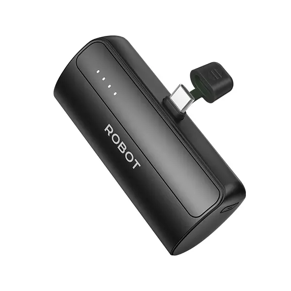 ROBOT RT045L / RT045C Powerbank Mini Real Capacity 4500mah Port Lightning & Type-C  Smart Power bank Built-in Cable - Garansi Resmi 1 Tahun 2