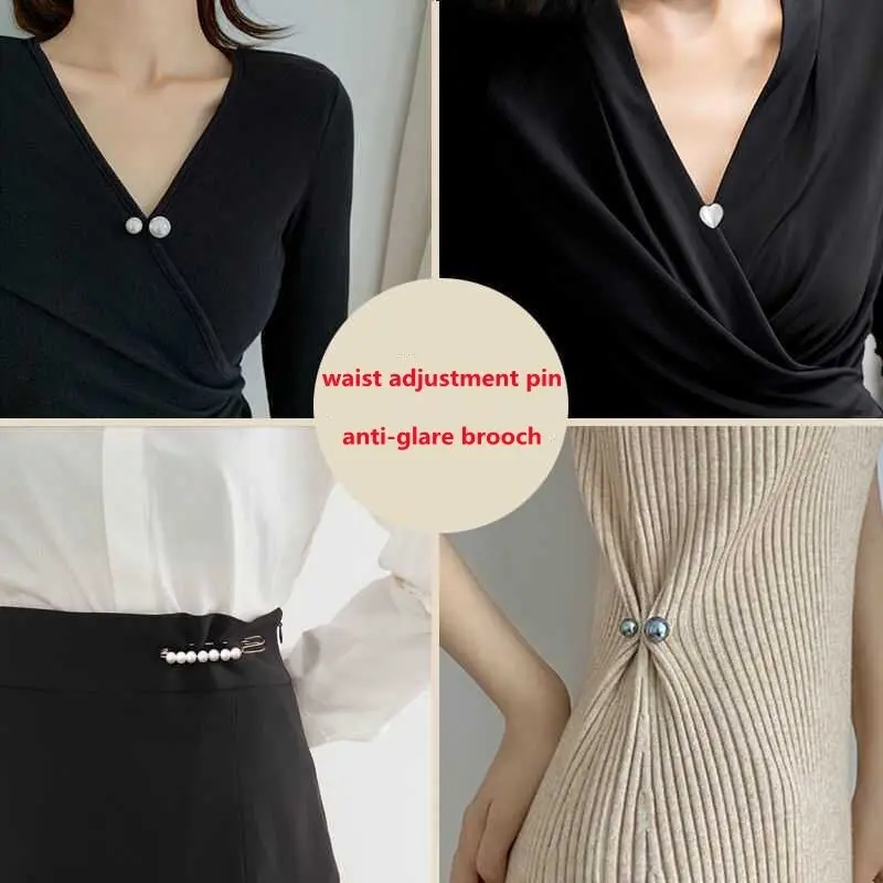 Ghim Cài Quần Thay Đổi Eo, 10 Cái / bộ, Thời Trang Hàn Quốc, Ghim Cài Thắt Lưng, Ngọc Trai, Ghim Cài Áo Dễ Thương, Trang Sức Cho Nữ 2