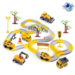 305PCS DIY dirakit jalur kereta api mainan anak-anak listrik kereta api mainan anak-anak membangun jalur balap Hadiah set mainan