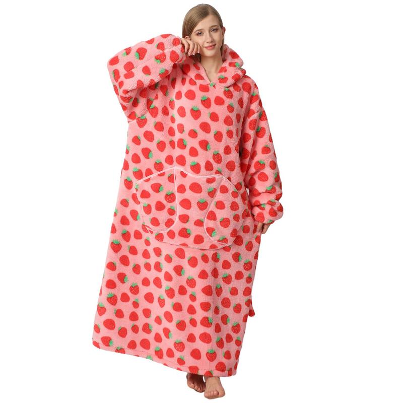 Cartoon Animal Print Hoodie Blanket, 1 Count 320GSM Super Soft Warm Hoodie Blanket, Comfortable Hooded Blanket with Giant Front Pocket for Women Men, Halloween Decor, Mother's Day Gifts 4