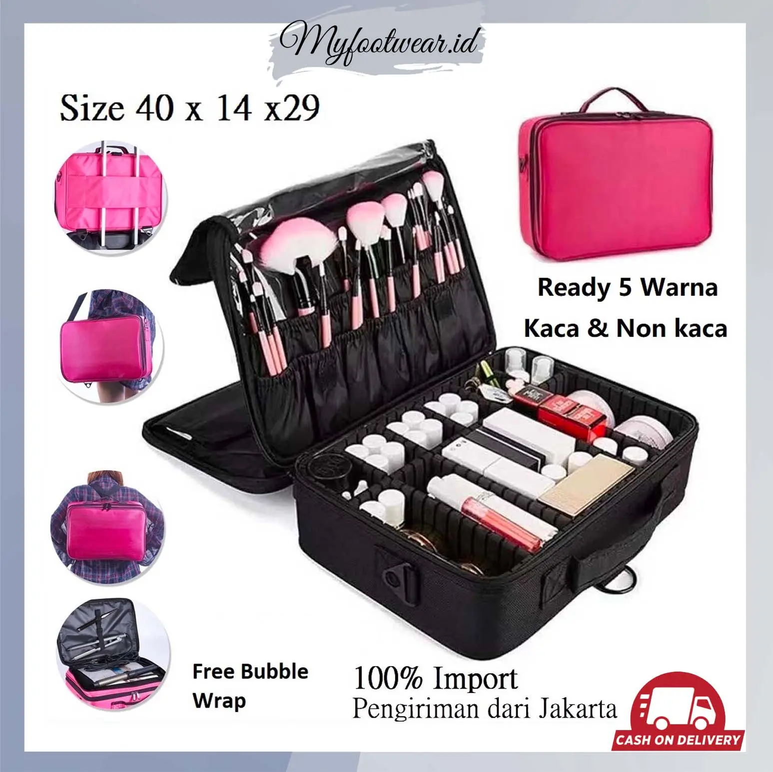 Tas Kosmetik Tas Make up Beauty Case Pouch Kosmetik Ukuran L