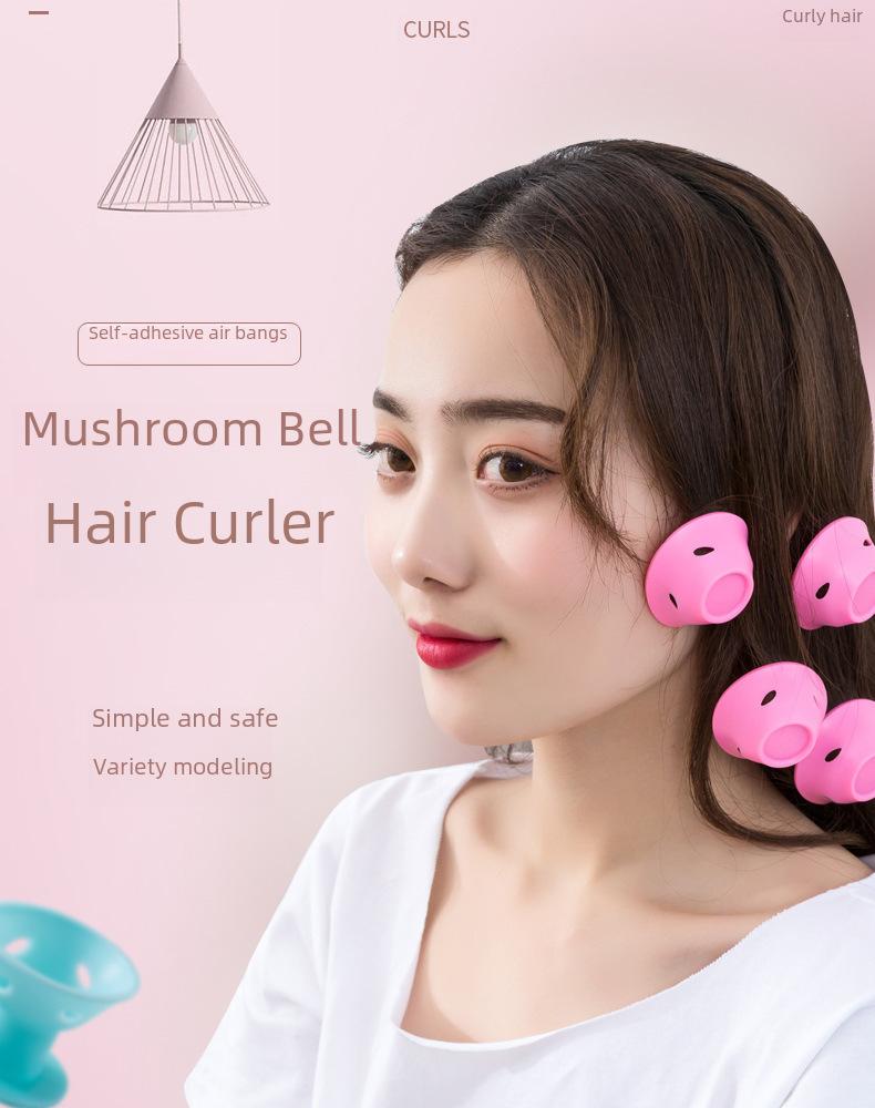 Product Introduction of Factory Direct Sales Mushroom Hair Curler Bell Hair Curler Hair Roller Silicone Hair Curler Eight-Character Bangs Roller Haircare Heatless 1