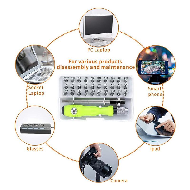 32 in 1 Screwdriver Set, Magnetic Repair Tool Kit with Case for Computer, iPhone, PC, Cellphone, Laptop, Watch, Glasses, Camera Accessories 4