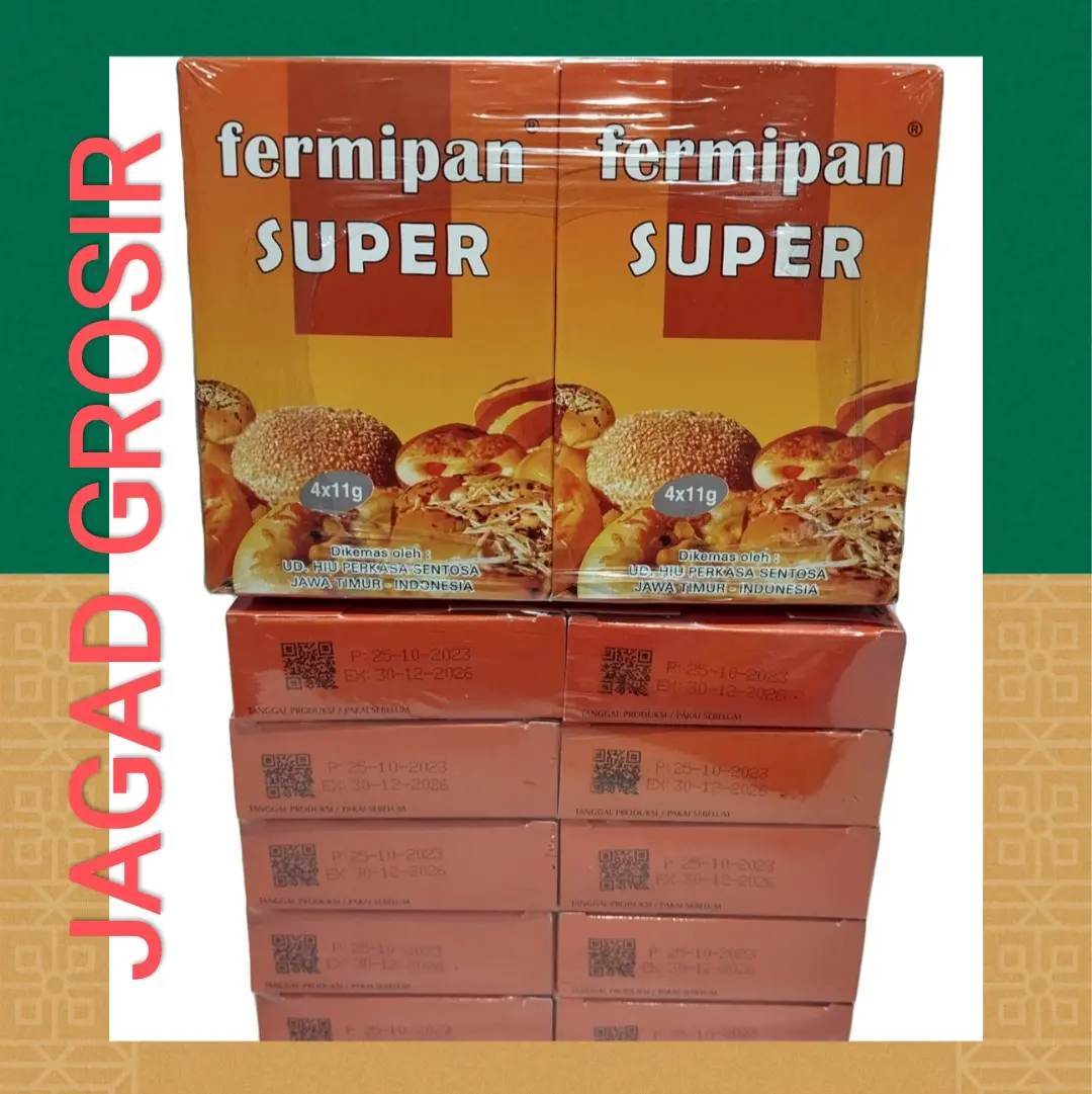 Ragi Fermipan Super Ragi Instan Kering 1 Pack Isi (4 X 11gr) Grosir Paling Murah, JAGAD GROSIR Bahan Baking Powder