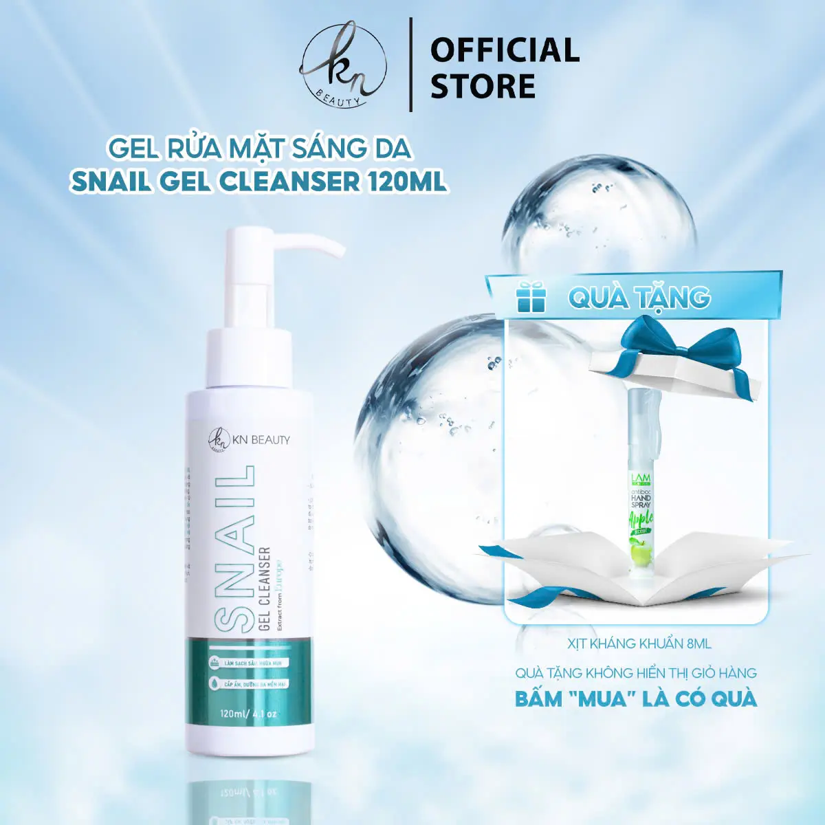 Gel rửa mặt Sáng Da Snail Gel Cleaner KN Beauty 120ML Skincare