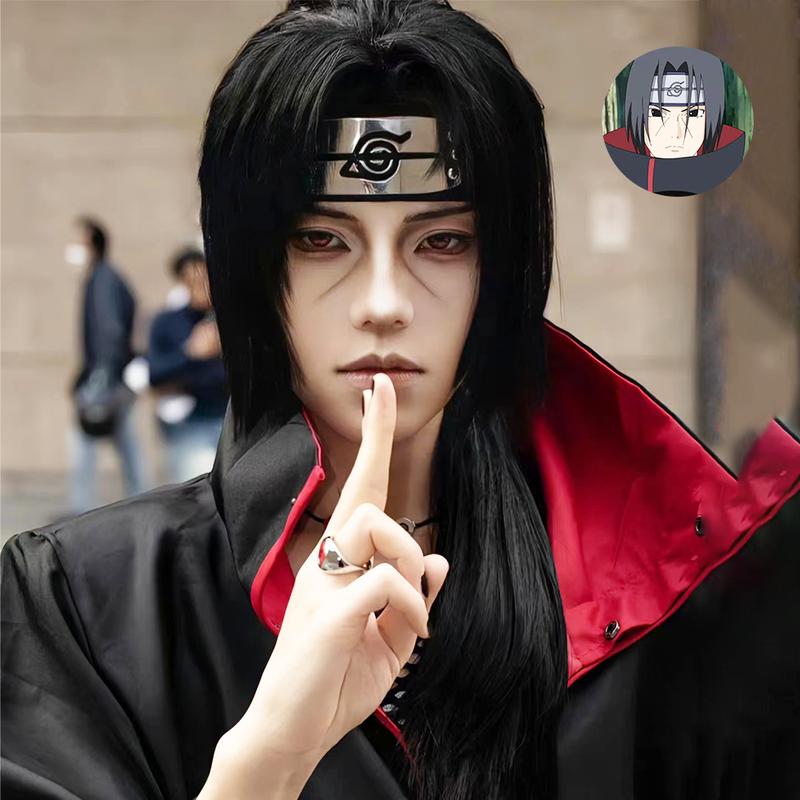 Tóc Giả, Itachi Uchiha, Tóc Thẳng Dài, Cosplay Naruto, Phong Cách Anime, Mũ Đội Đầu Đầy Đủ, Tấm Gương Thứ Hai, Tấm Che Mặt, Chủ Đề Naruto, Thích Hợp Cho Cosplay, Anime, Tóc Cosplay Cosplay Anime Naruto 3