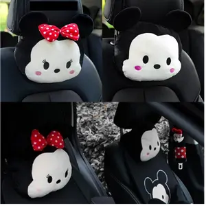 Bantal Sandaran Jok Mobil Kepala Leher Headrest Car Set DISNEY MICKEY MINNIE MOUSE Lucu