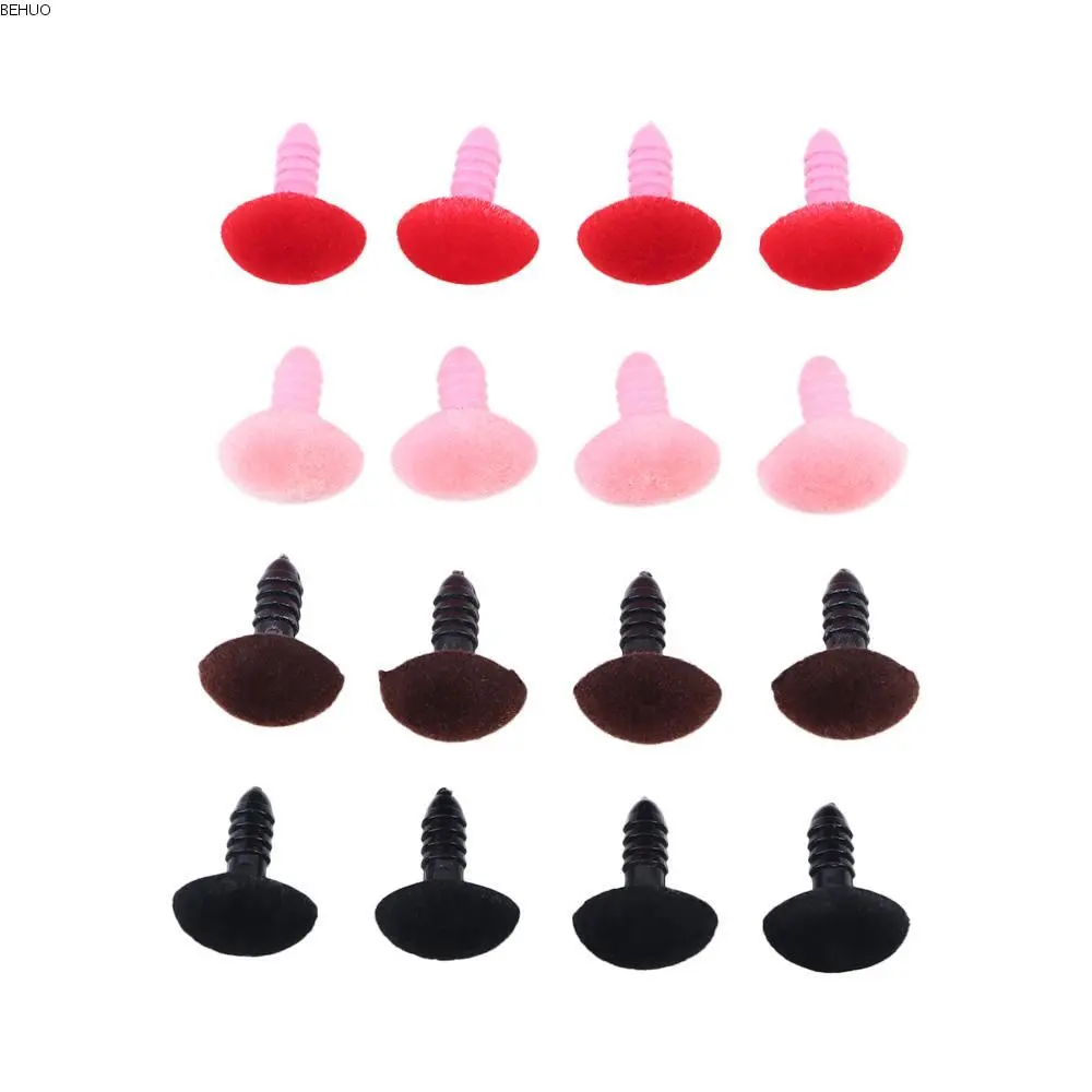 BEHUO Dolls Toys Puppet Dolls 12*15mm Safety Nose Velvet Nose Buttons Pink Red Black Brown Dolls Nose Triangle Noses Flocking Nose Bear Nose