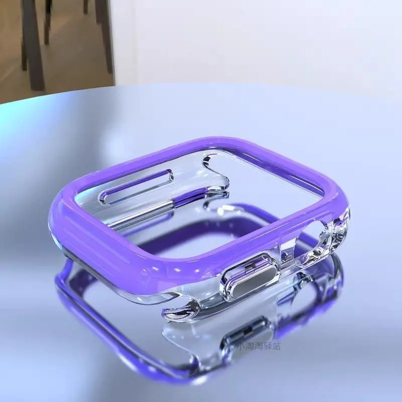 Applicable Iwatch10/456789se Dopamine Protective Shell Apple Watch Ultra2 Two-Color Transparent Case