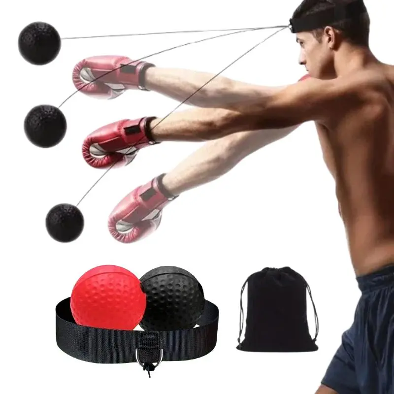 Boxing Reflex Ball Set, 4 Counts/set Boxing Reflex Balls & Headband & Storage Bag, Outdoor Leisure Equipment for Adults