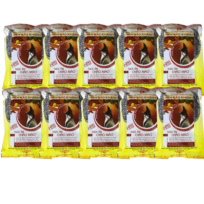 Combo 10 Gói Cám Chào Mào 1 Hiển Bảo Khánh 200Gr Giúp Chim Thay Lông Và Dưỡng