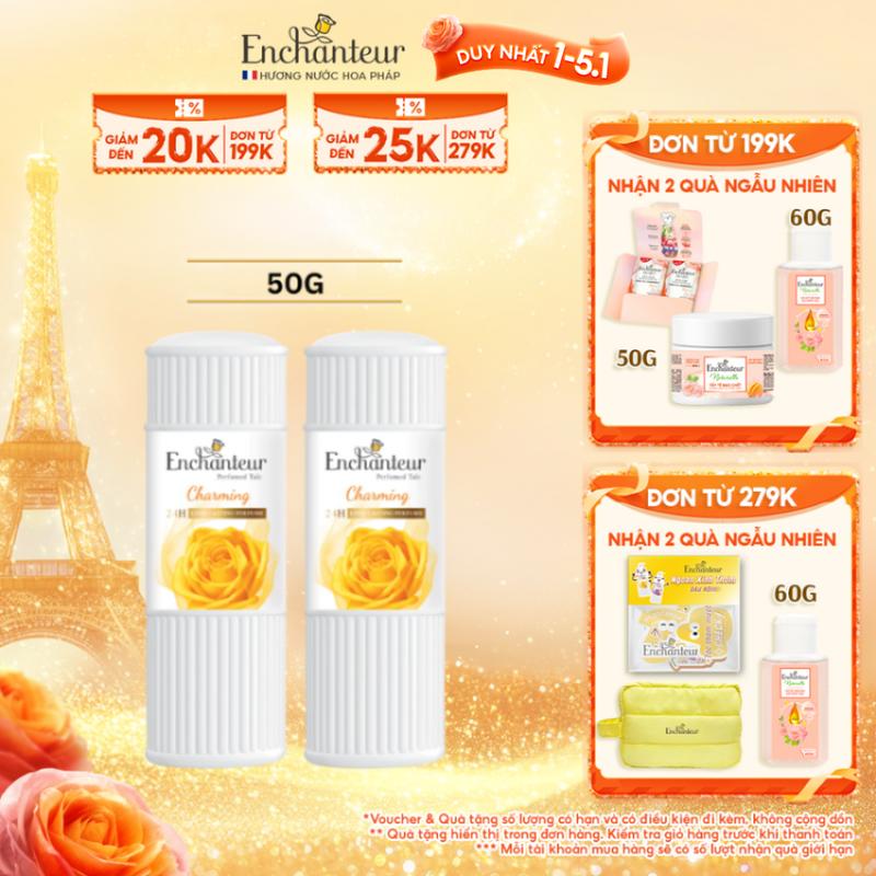   DUY NHẤT 1-5.1 Combo 2 Phấn thơm hương nước hoa cao cấp Enchanteur Charming 50g 