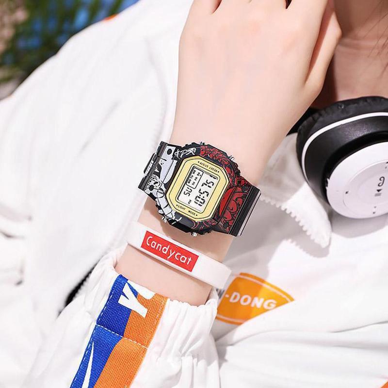 Product Introduction of Jam Tangan Sukan Lelaki, One Piece, Jam Tangan Elektronik Berkilau, Jam Fesyen Digital Lelaki, Hadiah Hebat, F0K5 35
