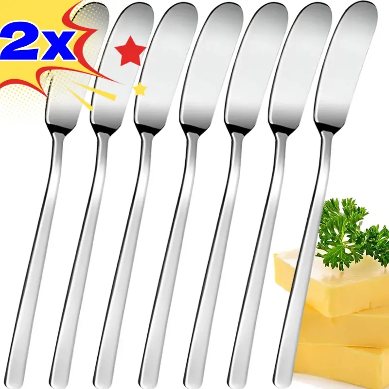1/2Pcs Stainless Steel Long Handle Butter Knives Multipurpose Cheese Dessert Cream Bread Jam Scraper Kitchen Gadgets