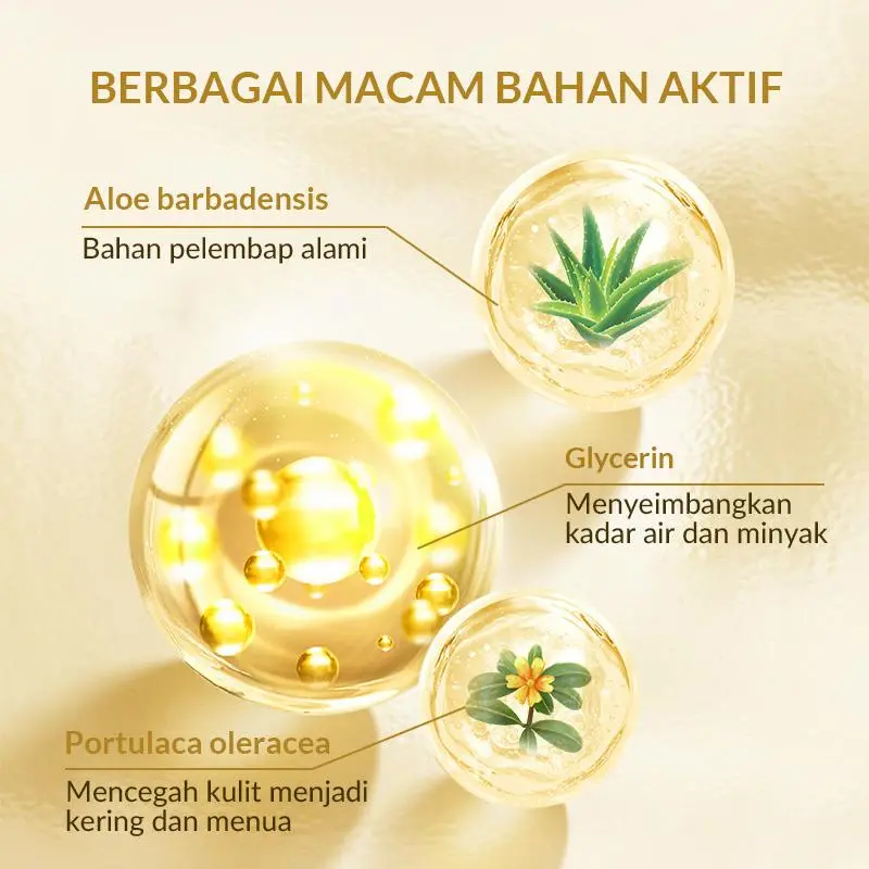 【24K Series】【BPOM】Bioaqua 24K Gold Skin Care Facial Cleanser 200ml / Toner 300ml / Serum 50ml / Cream 50g / Lip Mask 60g 3