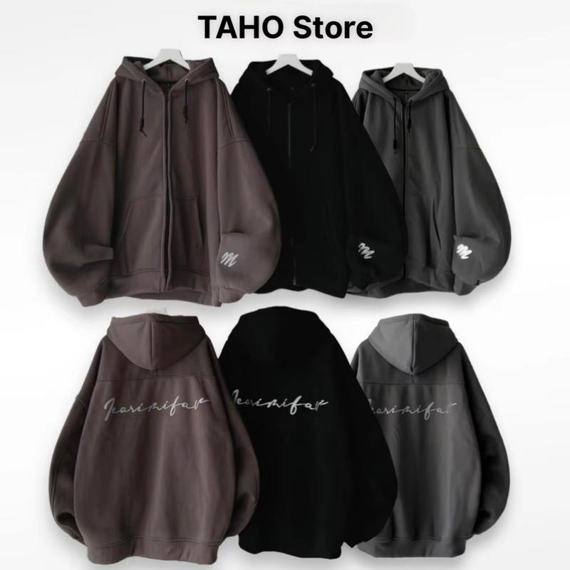 Áo Khoác Phản Quang - Áo Khoác Nỉ Zíp Nam Nữ Unisex Form Rộng TAHO Basic Hot Trend Women Jacket Top