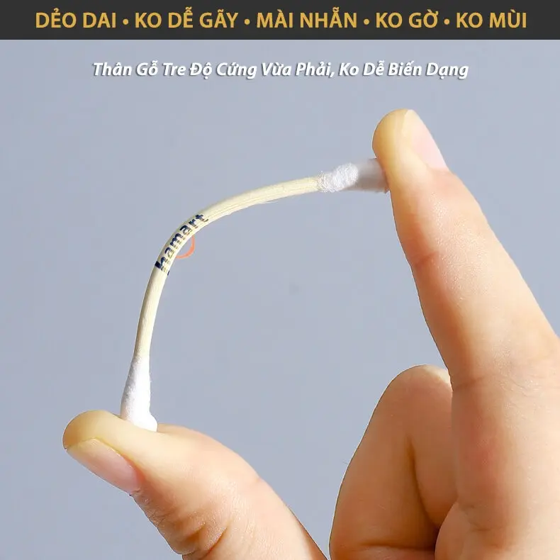 Combo 3 Hộp 500 Tăm Bông Thân Gỗ Tre Ngoáy Tai Người Lớn 2 Đầu Vệ Sinh Tai Đa Năng An Toàn Tiện Lợi Đạt Chuẩn Vệ Sinh An Toàn Sức Khoẻ Women Nữ 1