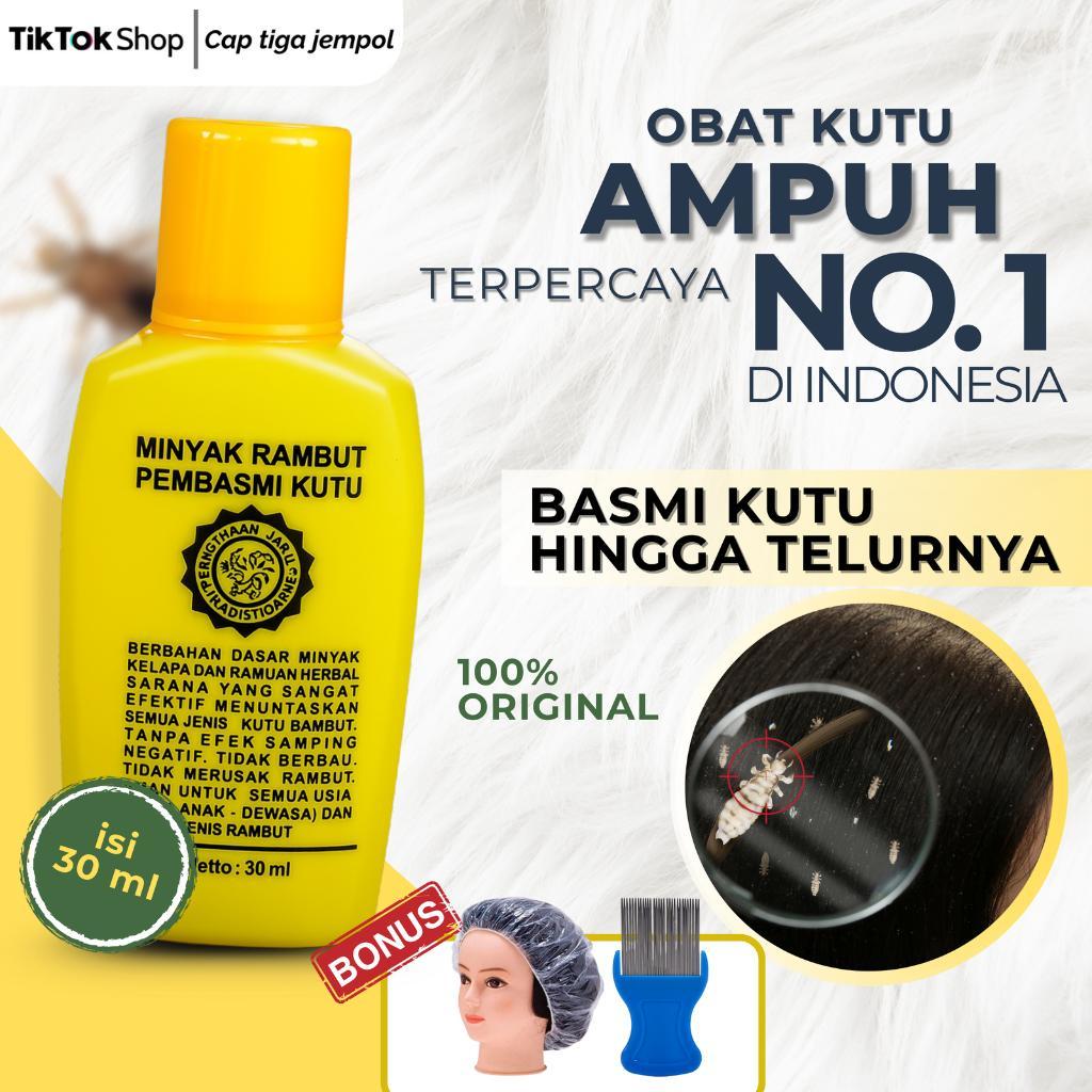 ( BELI 1 GRATIS 1 100 ML ) CAP TIGA JEMPOL Minyak Kutu Rambut Ampuh Minyak Anti Kutu Rambut dan Telurnya COD