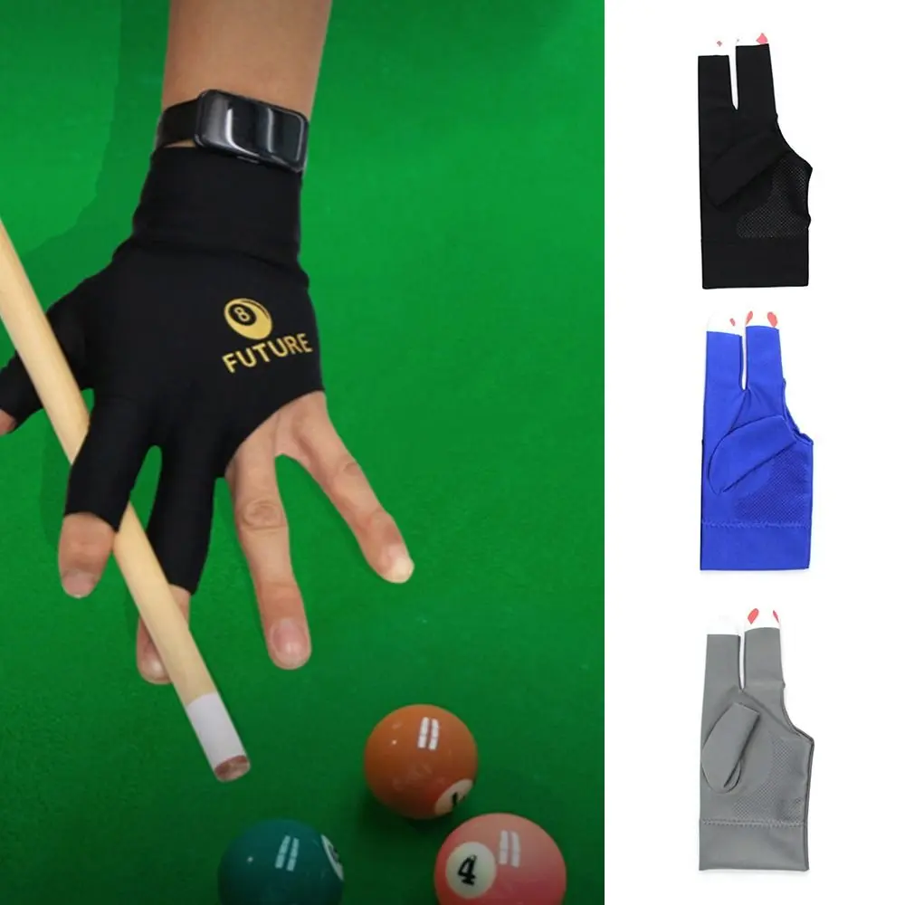 High Quality Left Hand Billiards Glove Elastic Breathable Three Fingers Glove Non Slip Snooker Billiard Glove Billiard Accessories