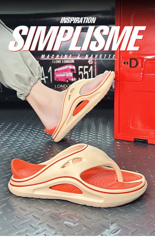 Product Introduction of Lovers Shoes Two-Color Thick Bottom Shit Feeling Eva Flip Flops Flip-Flops Outdoor Non-Slip Summer Beach Men's Shoes 1