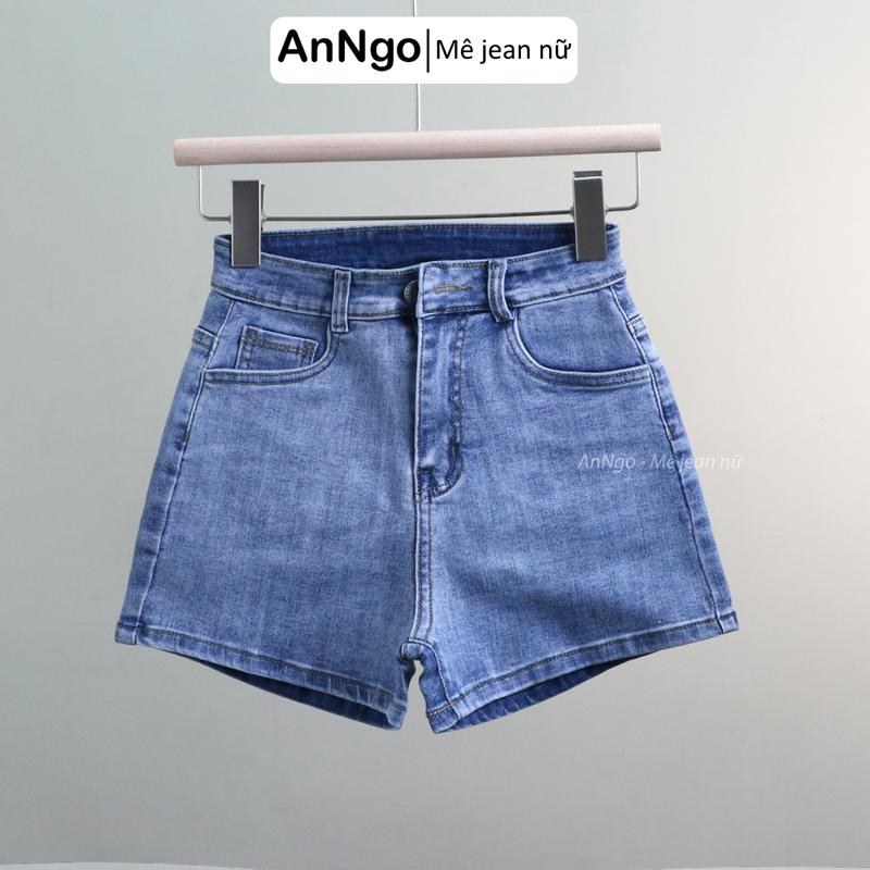 Quần short jean nữ co giãn lai kiểu chất jean cotton dày dặn Anngo - AT488 7