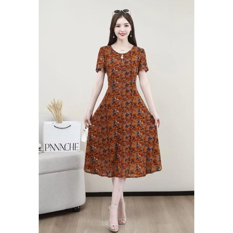 Product Introduction of Đầm trung niên AD1040, váy trung niên cho mẹ dự tiệc cao cấp chất vải  thun lạnh 3D đẹp nhẹ, mịn mát co giãn 4 chiều 18