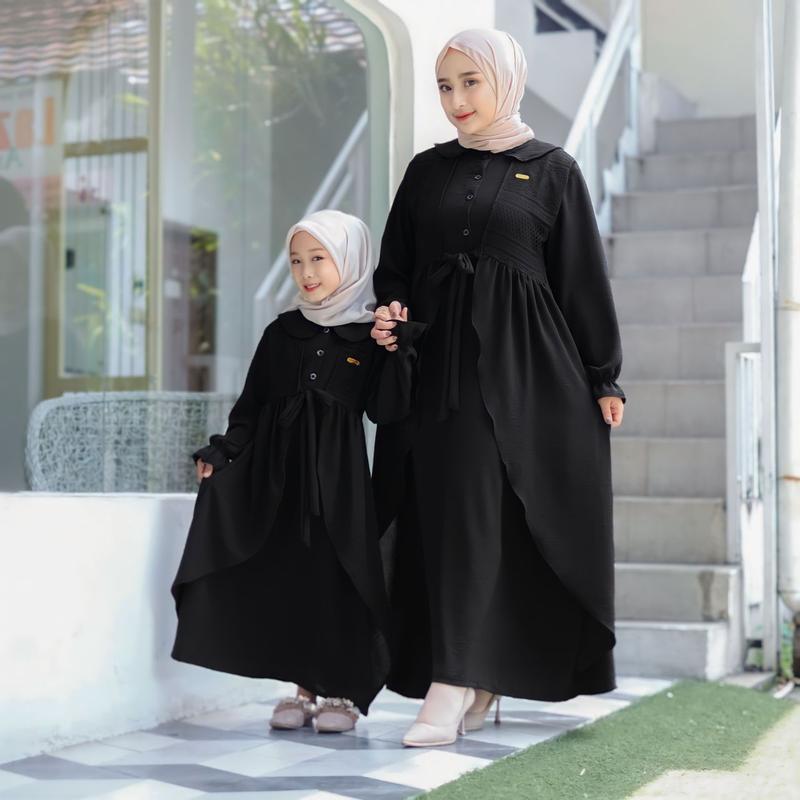 Inara Dress Couple Ibu & Anak - Terbaru - Termurah - Couple - Baju Gamis - Baju Anak - Crinkle - Brokat 4