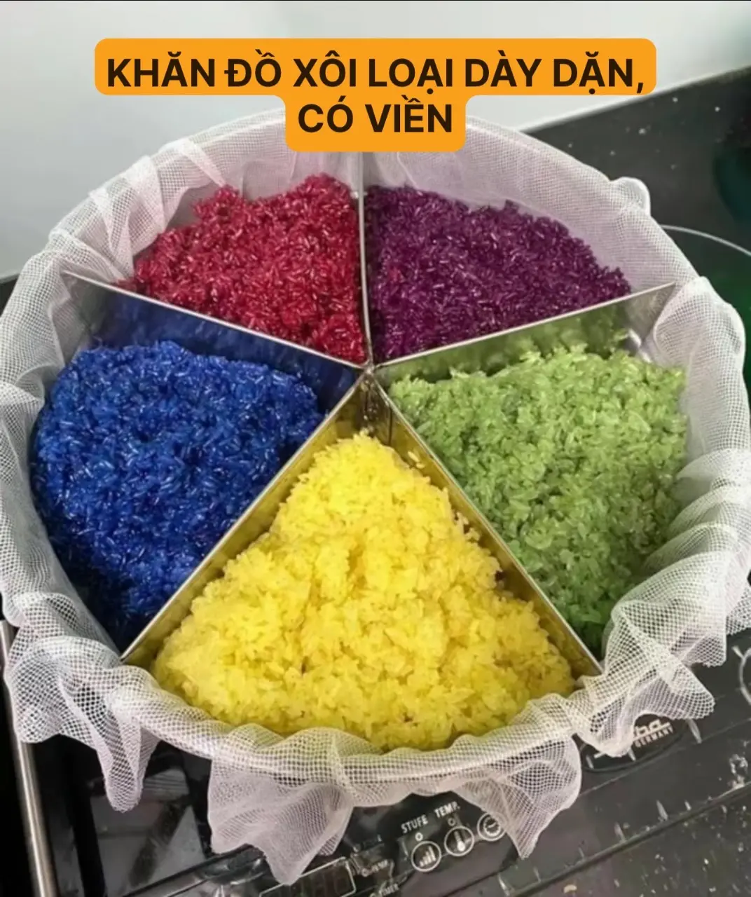 Vải Đồ Xôi, Khăn Hấp Xôi, Hấp Đỗ Loại Vải Lưới Dày Dặn Có Bo Viền
