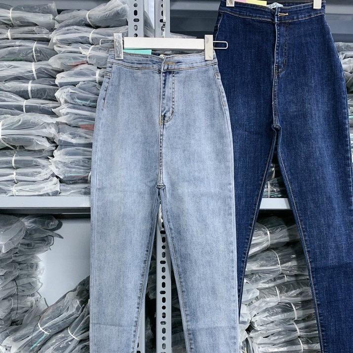 QUẦN JEAN NỮ DÀI CO GIÃN SIÊU CAO TÚI LƯNG MÁC Ôm gọn Trơn Nữ Women Voi Pants 4