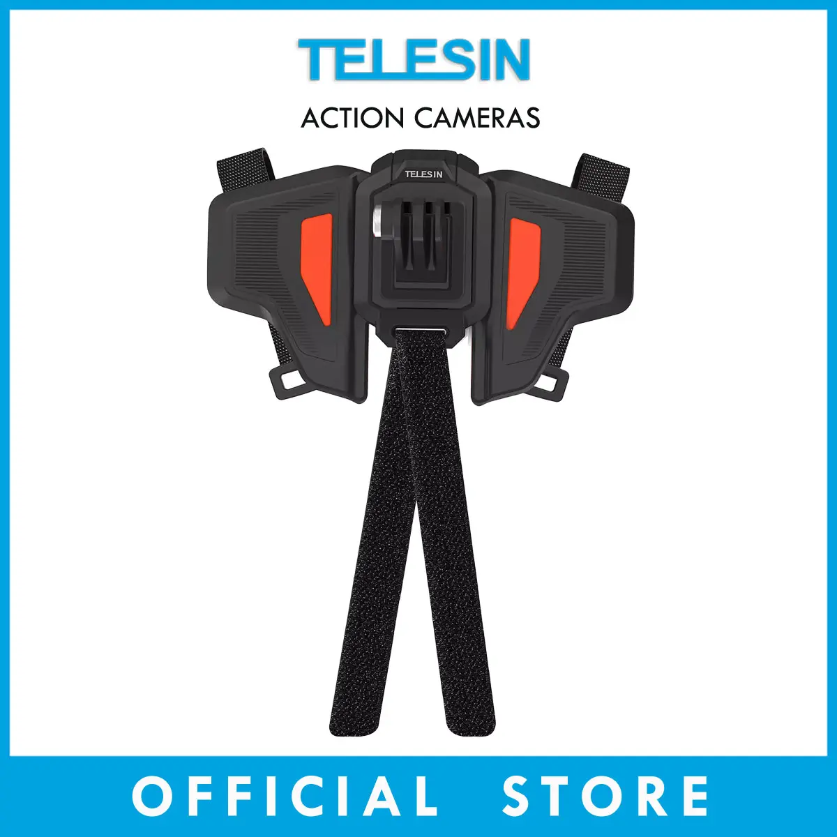 TELESIN 2nd Edition Motorcycle Helmet Strap Front Chin Mount for GoPro Hero, DJI Action, Insta360, SJCAM, other action cameras GP-HBM-MT2 Accessories Smartphone