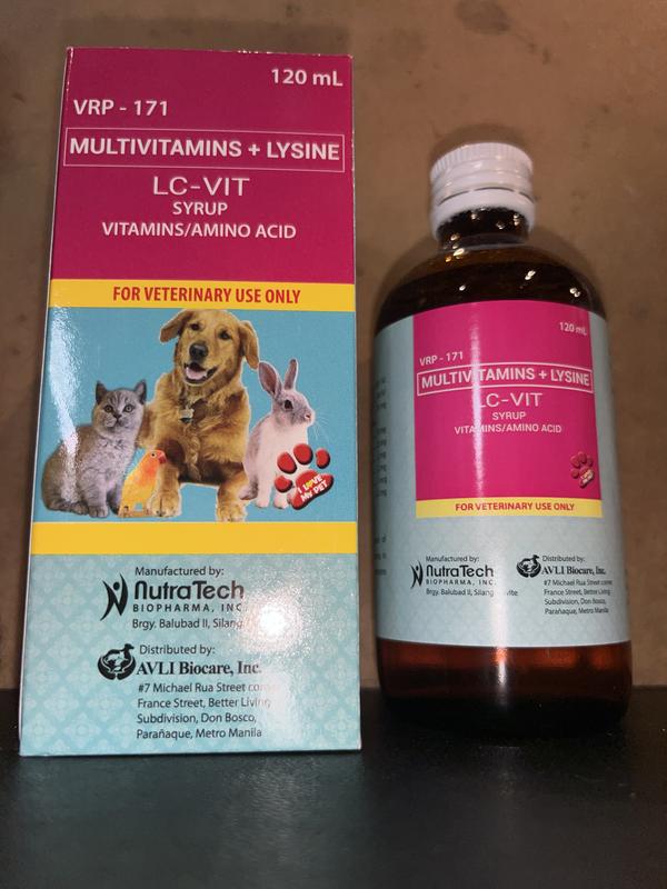 LC-Vit Syrup(Multivitamins) for Pets Dog,Cats,Rabbit(60ml/120ml ...