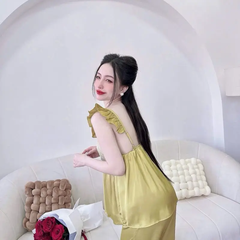 (40-60kg) Pijama cánh tiên quần dài Nữ Women 5