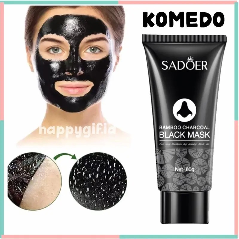 Bamboo Charcoal Clay Mask Nose Pore Pack Blackhead Remove Angkat Komedo ...