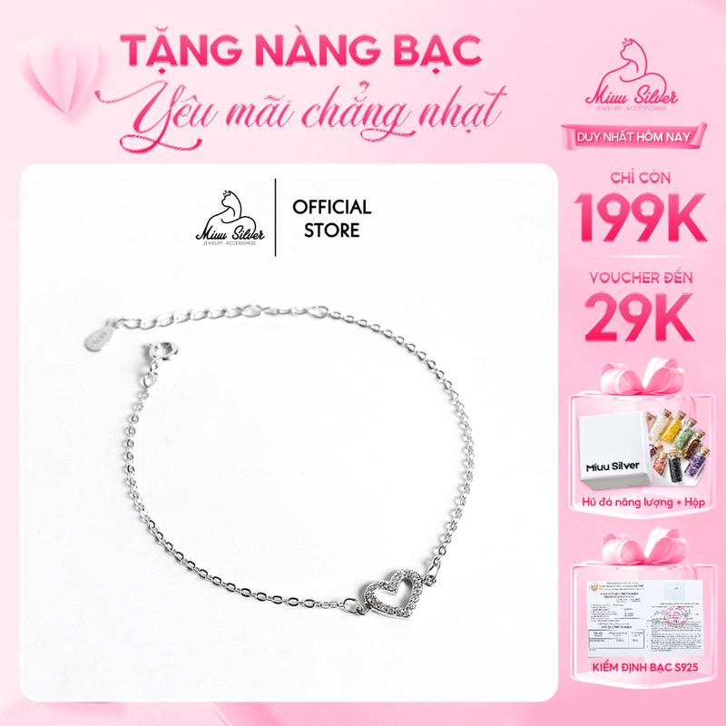 [Tặng 1 hũ đá phong thuỷ] Vòng tay bạc Miuu Silver, lắc tay nữ Meiry