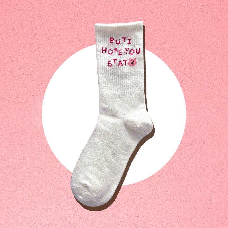 Product Introduction of Pink Bear Cartoon Cute Sweet College Style Autumn Winter Stockings Women 24