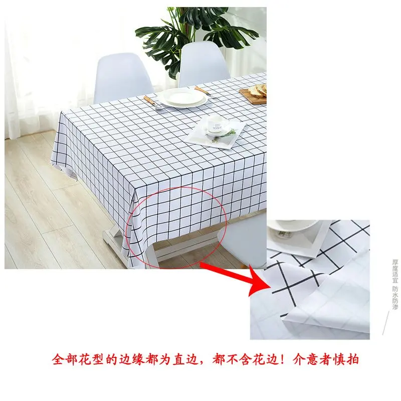 Thảm Bàn Cà Phê Bàn Ăn, Chất Liệu Nhựa PVC Mới, Hình Chữ Nhật, Phong Cách Ins, Khăn Trải Bàn Có Thể Lau Được Không Giặt Được, Chống Bụi Bẩn, Chống Thấm Nước, Chống Dầu, Thích Hợp Cho Năm 2025 taplak meja 6