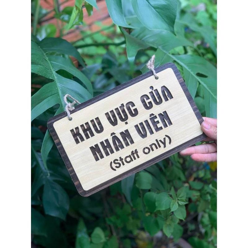 Bảng gỗ decor " Không Phận Sự Miễn Vào - Khu Vực Của Nhân Viên " trang trí cửa hàng, quán, phòng họp 2