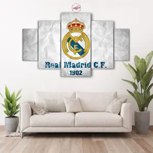 1 Set Pajangan Dinding REAL MADRID FC Wall Decor Aesthentic Poster Kayu 5pcs