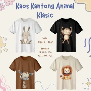 Kaos Dewasa Anak Motif Kantong Animal Klasic BY IMSTAR.STORE