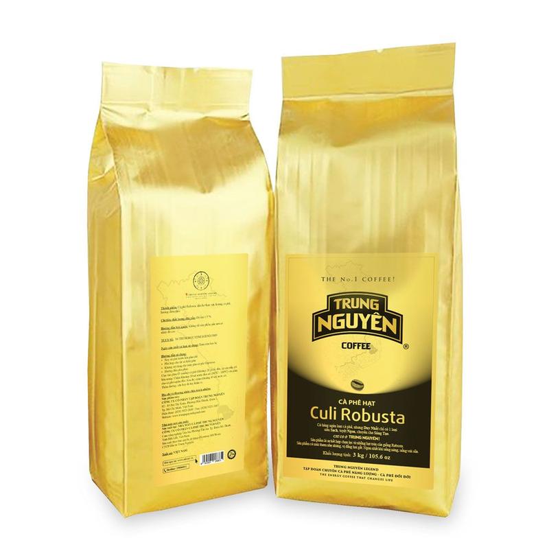 Cà Phê Hạt Trung Nguyên Số 1 Culi Robusta - Loại Bịch 1 Kg Cafe Coffee