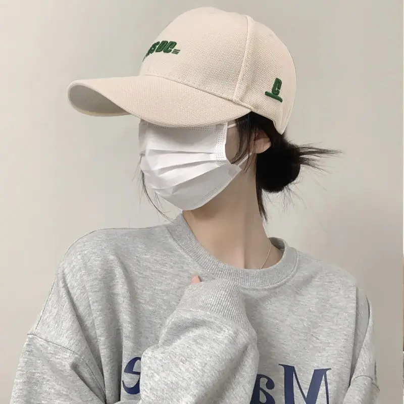 3D Hard Brim Baseball Cap for Women New Deep Crown Versatile Hard Brim Ins Style Sun Protection Face Slimming Letter Embroidery Duckbill Cap 4