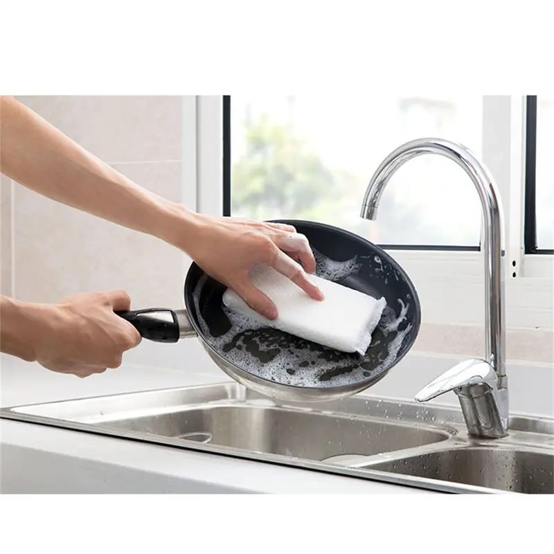 Miếng Bọt Biển Làm Sạch Gia Đình, 5 Cái, Miếng Cọ Rửa, Dày, Vải Làm Sạch, Dụng Cụ Vệ Sinh Nhà Bếp Gia Đình, Phụ Kiện Rửa Bát Rửa Chén 4