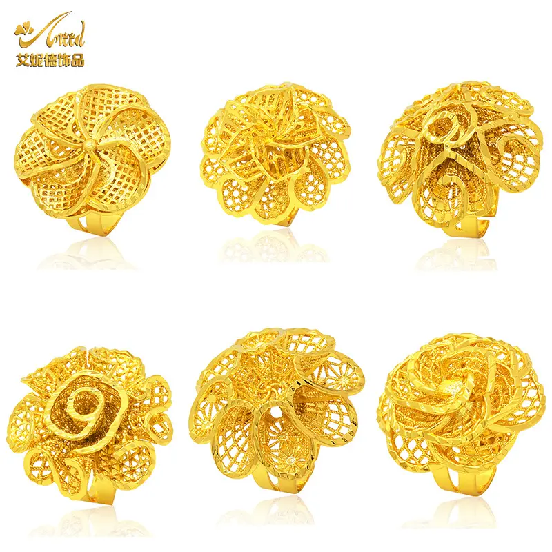 Nhẫn Mạ Vàng 24K, Renevo Ainid, Dành Cho Nữ, Phong Cách Trung Đông Dubai, Trang Sức Cô Dâu Châu Phi, Nhẫn Có Thể Điều Chỉnh Nhà Sản Xuất