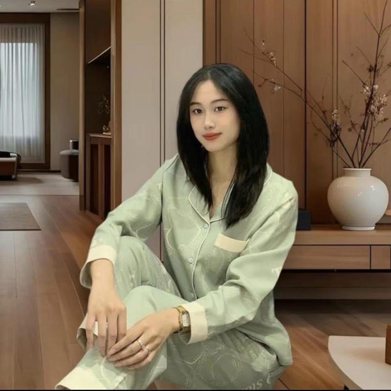( XẢ KHO NGHỈ TẾT ) Bộ ngủ pyjama t.o store nữ cao cấp với chất liệu lụa 2 da dày dặn, hàng mùa đông - mã bộ mv314 boxinh